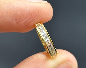 0,9 kt lab gemaakte diamanten manchetoorbel 14k vergulde oormanchet voor vrouwen 925 zilveren manchetoorbel Minimale niet-doorboorde kraakbeenoorbel
