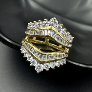 2,5Ct okrągły szlifowany diamentowy pierścień wzmacniający, pierścień platerowany 14-karatowym złotem, osłona pierścienia, pierścień wzmacniający dla niej, prezent urodzinowy dla niej