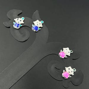 Cartoon Bear Kids Earrings in Sterling Silver | Baby Girl Animal Studs | Cute Toddler Jewelry Gift for Her Birthday or Occasion