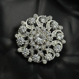 3cT Lab Created Diamond Brooch Pin Floral Brooch Pin in 925 Silver with 14k Gold Plating Birthday Gift for Her | Anniversary Gift for Her