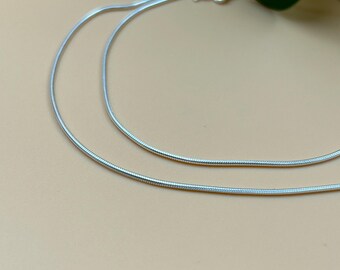 10" 925 Silver Snake Chain Anklet for Women | Minimalist Thin Foot Bracelet | Sleek Silver Anklet | Birthday Gift for Her