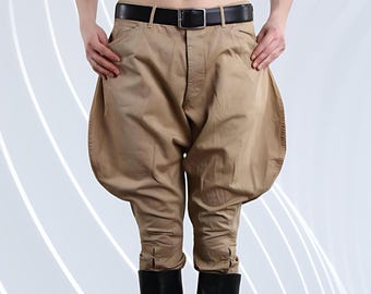 Culotte Homme Baggy Kaki - Pour équitation, Chasse, Sport - Toutes Tailles - Neuf