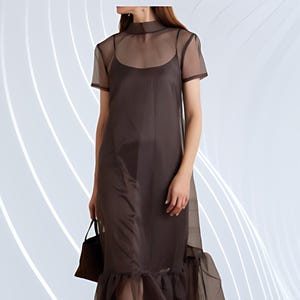 Brown and Pink Dress