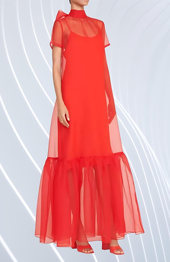 strapless open back dress Peach Shimmer Organza Birthday Frock For Baby Girl main image 0