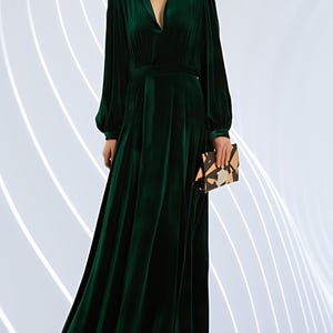 Green Velvet Dress Long Sleeve Women - Etsy