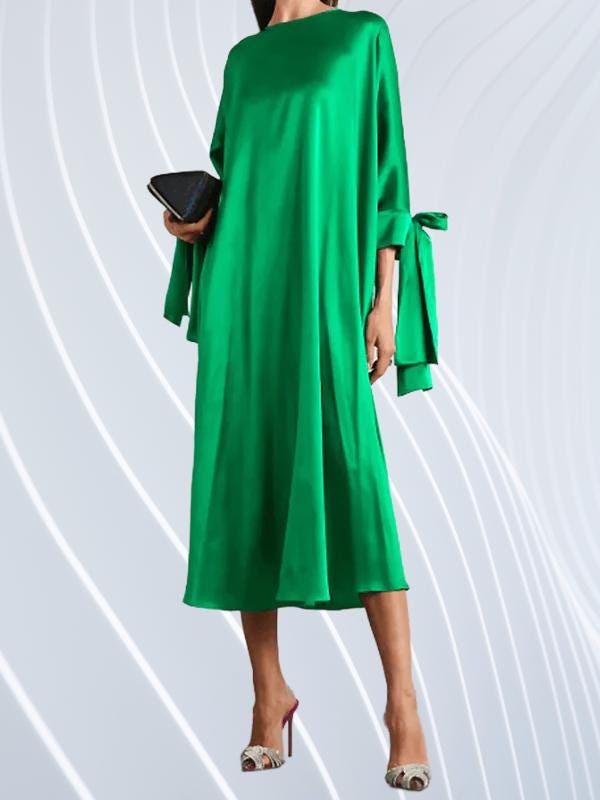 Green Satin Midi Dress - Etsy Green Satin Midi Dress - Etsy
