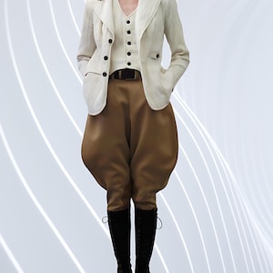 Vintage 90s Jodhpur Riding Pants | 1940s High Waist Khaki Breeches