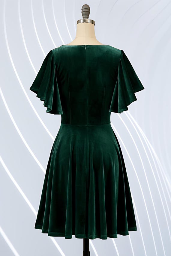 green evening dress midi Backless Short Dark Green Prom Dresses, Short Dark Green Formal Homeco –  Eip Collection