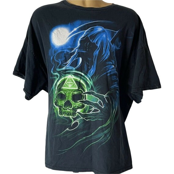 MELTING CROSSBONES T-Shirt Biker Tee ~ Colorful Neon Skull ~ Dripping Blood MELTING CROSSBONES T-Shirt Biker Tee ~ Colorful Neon Skull ~ Dripping Blood