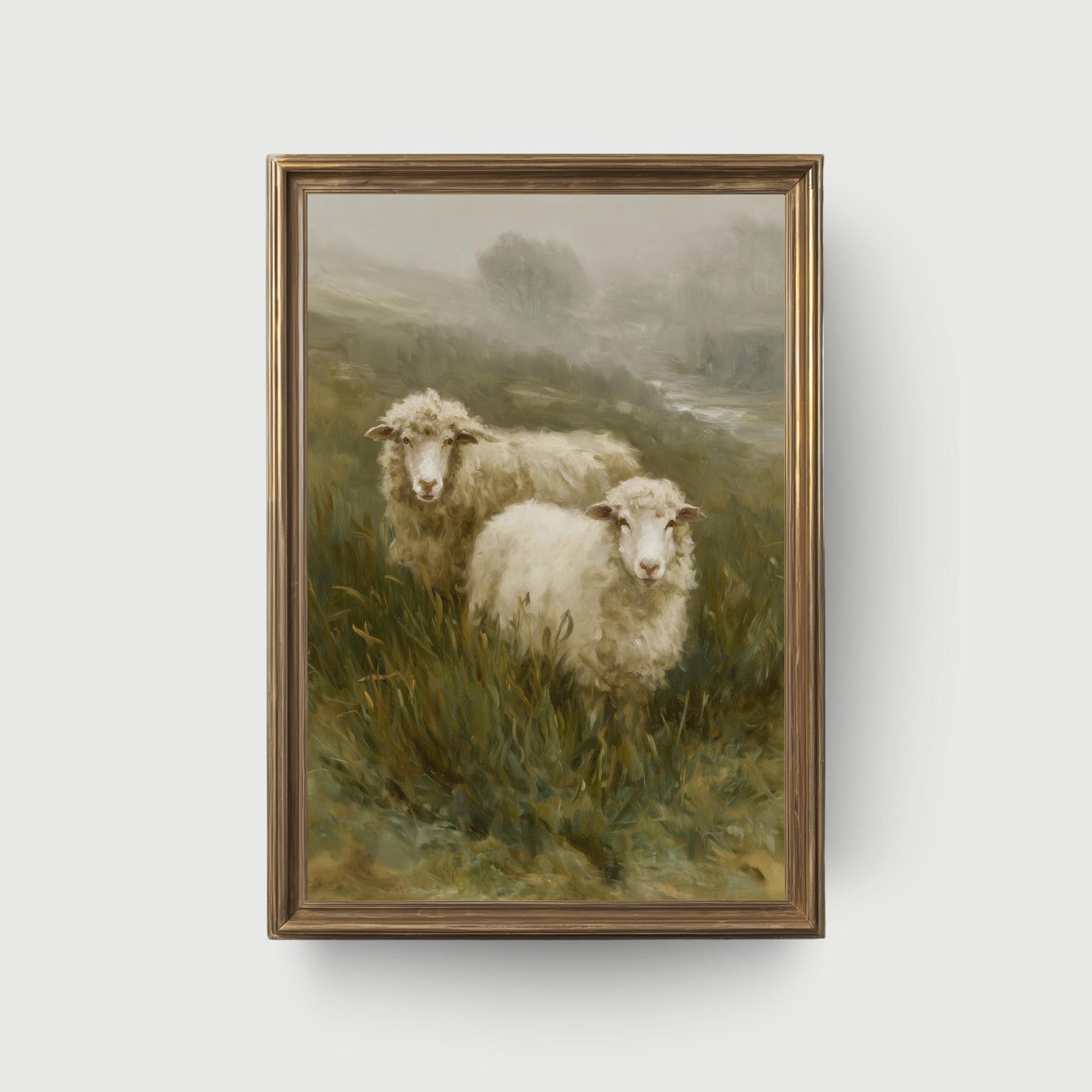 Rustic Sheep Painting | Vintage Farm Animal Wall Art Printable ...