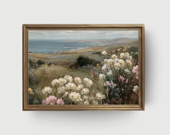 Rêves éveillées sur la côte | Décoration murale bord de mer, téléchargement impression numérique, art botanique maison de plage, décoration d'intérieur Summer Vibes