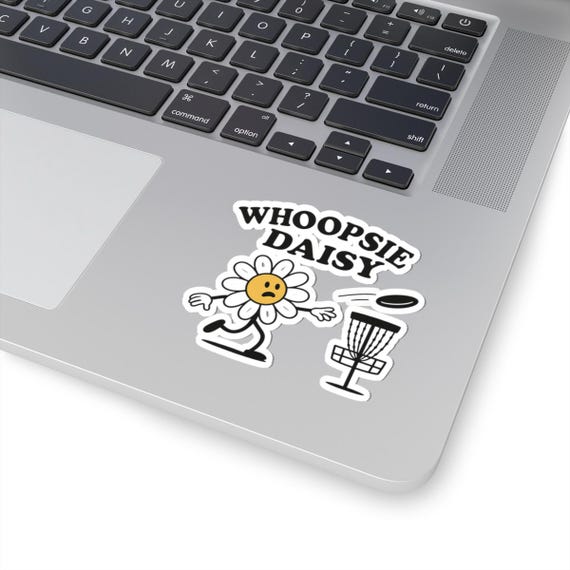 Disc Golf Stickers - Whoopsie Daisy Design, Fun Outdoor Activity Decals, Frisbee Golf Decal, Cute Disc Golf Accessories, Disc Golf Gifts