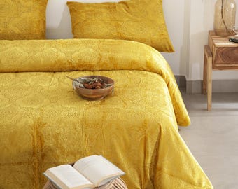 Damast Ausbrenner Samt Bettbezug, Luxus Samt Boho Donna Bezug, Samt Bettwäsche Set, Samtbettwäsche, Quilt Cover Queen Size