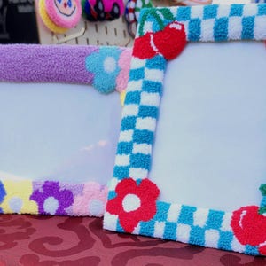 Handmade Punch Needle Picture Frame | Home Decor | 5x7 Picture Frame | Punch Needle Wall Art | Tufted Photo Frame | Cute Wall Hanging | Gift