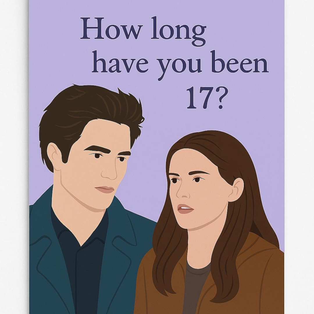 Birthday Card Twilight - Bella & Edward "how Long Have You Been 17?" - Etsy