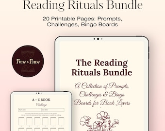 Reading Rituals Bundle: Book Club Prompts, Challenges & Bingo (20 Printable Pages)(PDF Kit)