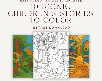 Kids Storybook Coloring Pages: Classic Children's Book Art (Printable PDF)