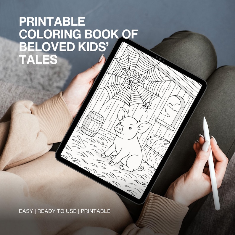 Kids Storybook Coloring Pages, Printable PDF, Classic Children’s Book ...