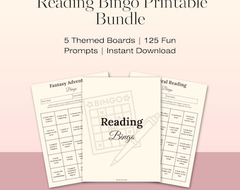 Reading Bingo Printable Bundle: 5 Themed Boards (PDF Set)