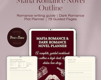 Mafia Romance Novel Planner (70 Pages) | Dark Romance Outline & Writing Workbook | Plot Prompts, Characters, Scene Guide | Digital Download