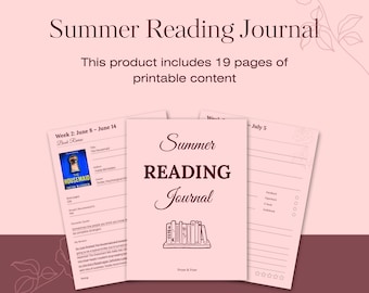 Book Girl Summer Reading Journal: Weekly Tracker (Printable PDF)