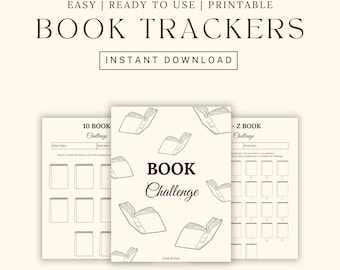 Printable Reading Challenge Tracker: 50 Books, A-Z List (PDF Download)