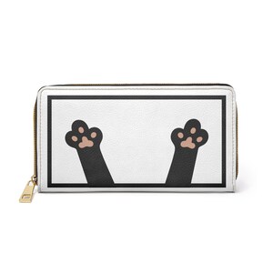 Carteira com zíper com tema de gato, porta-moedas fofo em formato de animal, acessório para quem ama animais de estimação, carteira estilosa para uso diário, presente para donos de gatos
