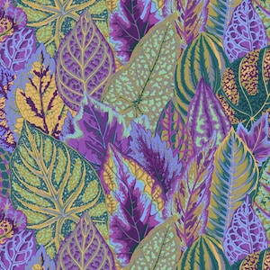 Kaffe Coleus Lavender PWPJ030, Kaffe Fassett Fabric, Philip Jacobs, Purple Fabric, Quilt Fabric, Quilting, Cotton Fabric By The Half Yard