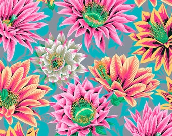 Kaffe Fassett CACTUS FLOWER Tawny PWPJ096 Philip Jacobs, Free Spirit Fabric, Quilt Fabric, Cotton Fabric, Quilting, Fabric By The Yard