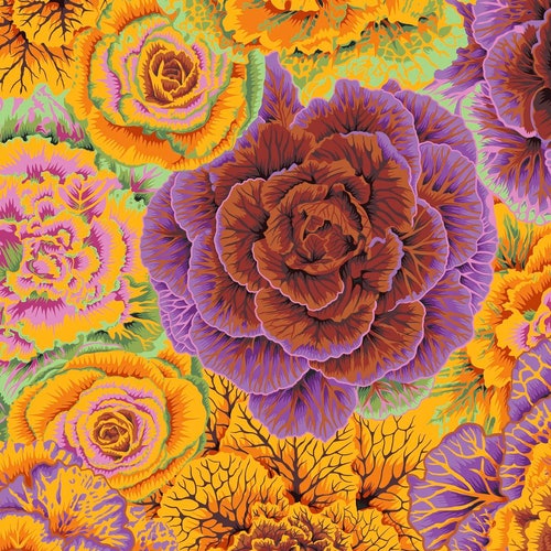 Brassica in Orange PWPJ051 Kaffe Fassett Fabric Quilt Etsy