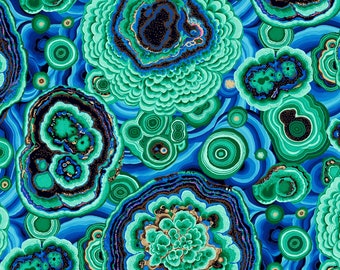 Agate in Green PWPJ106, Kaffe Fassett Fabric, Philip Jacobs, Quilt Fabric, Abstract Fabric, Cotton Fabric, Quilting, Fabric By The Yard