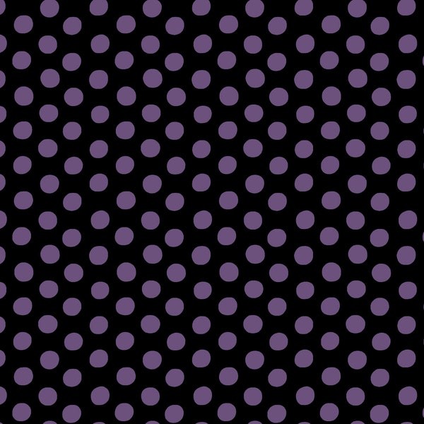 Kaffe Fassett Spot Black PWGP070, Black Purple Dot, Quilt Fabric, Free Spirit Fabrics, Quilting Fabric, Cotton Fabric, Fabric By The Yard