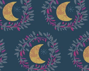 Lunar Illusion Flame MSL-23964, Maureen Cracknell, MYSTICAL LAND, Art Gallery Fabrics, Quilt Fabric, Moon, Cotton Fabric, Fabric By the Yard