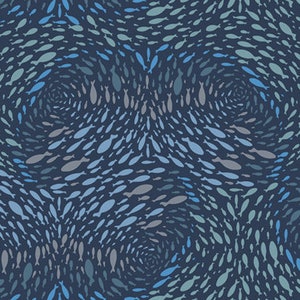 ENCHANTED VOYAGE, Saltwater Stream Dim ENV-61784, Ocean, Nautical Quilt, Beach Decor, Quilt Fabric, Cotton Fabric, Fabric By The Half Yard