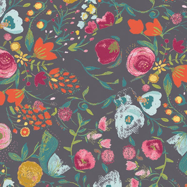 Art Gallery Fabric BUDQUETTE NIGHTFALL EMG-5607 Emmy Grace, Bari J, Floral Fabric, Quilt Fabric, Cotton Fabric, Quilting, Fabric By the Yard