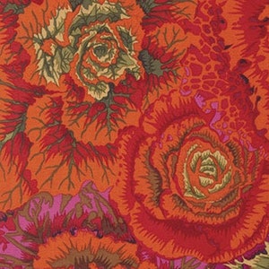 Brassica in Rust PWPJ051, Kaffe Fassett Fabric, Quilt Fabric, Quilting, Orange Fabric, Kaffe Fassett, Kaffe, Fabric By The Half Yard