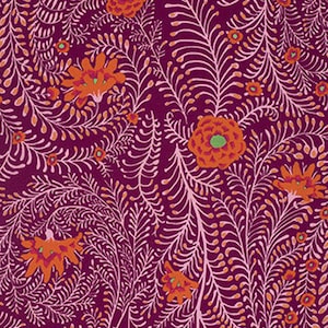 Kaffe FERNS Cherry PWGP147, Kaffe Fassett Fabric, Red Quilt Fabric, Quilting Fabric, Floral Fabric, Shabby Chic, Cotton Fabric By The Yard