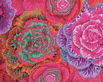 Brassica in Red PWPJ051, Kaffe Fassett Fabric, Philip Jacobs, Kaffe Fassett, Quilt Fabric, Red Floral Fabric, Cotton, Fabric By The Yard