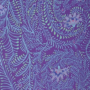 Kaffe FERNS Purple PWGP147, Kaffe Fassett Fabric, Purple Fabric, Quilt Fabric, Kaffe Floral Fabric, Cotton Fabric, Fabric By The Yard image 1