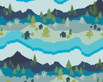 Catch and Release Art Gallery Fabrics, Mountain Scape CTR-24911, Quilt Fabric, Mr Domestic, Quilting, Cotton Fabric, Fabric By The Yard