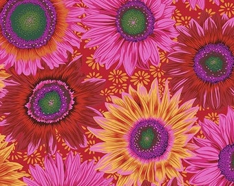 Kaffe Van Gogh RED PWPJ111, Kaffe Fassett, Philip Jacobs, Quilt Fabric, Cotton Fabric, Quilting Fabric, Floral Fabric, Fabric By The Yard