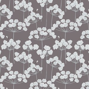 LEWIS & IRENE COUNTRY LIFE COW PARSLEY & BEE ON EARTH BROWN 100% COTTON A95.3 LEWIS & IRENE COUNTRY LIFE COW PARSLEY & BEE ON EARTH BROWN 100% COTTON A95.3