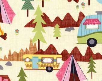 TIMELESS TREASURES /"FOREST FROLIC/" FOREST HOUSES Taupe by yard