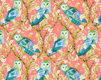 Night Owl Dawn PWTP197 MOON GARDEN Tula Pink, Quilt Fabric, Cotton Fabric, Quilting Fabric, Owl Fabric, Fabric By The Yard
