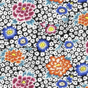 Kaffe Fassett CHARLOTTE Contrast PWGP186, Quilt Fabric, Cotton Fabric, Floral Fabric, Free Spirit Fabrics, Quilting, Fabric By The Yard