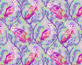 Night Owl Dusk PWTP197 MOON GARDEN Tula Pink, Quilt Fabric, Cotton Fabric, Quilting Fabric, Owl Fabric, Fabric By The Yard