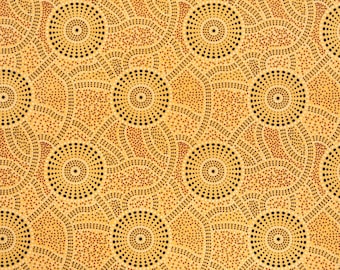 Kangaroo Path Yellow, Roseanne Morton, Australian Fabric, Aboriginal Fabric, Ethnic Fabric, Quilt Fabric, Cotton Fabric, Fabric By The Yard