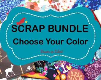 Quilting Scrap Fabric Bundle, Fabric Scraps, Bolt Ends, Fat Quarters, Scrappy Quilt, Remnants, Cotton Fabric, 3 Yards By Weight, One Pound