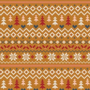 Warm & Cozy - Caramel, Art Gallery Fabrics, CMA-25133, Quilting, Christmas Fabric, Fabric By The Half Yard