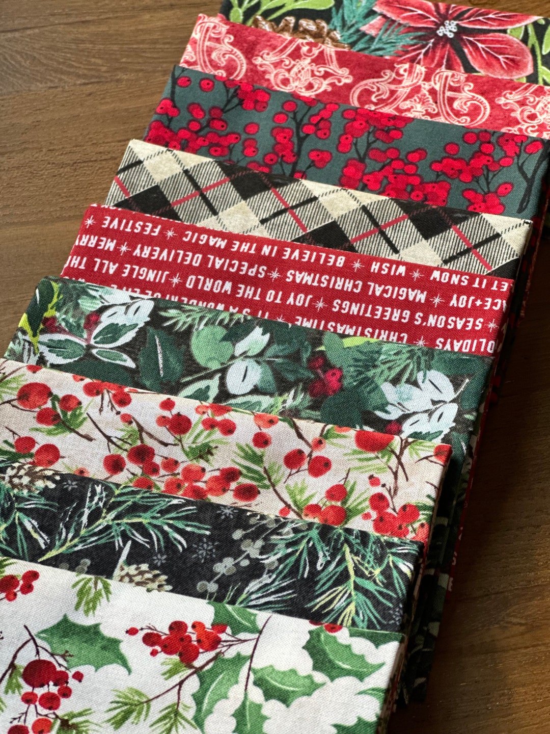 CHRISTMAS Fat Quarter Bundle 9 Fq's, Free Spirit Fabric, Tim Holtz